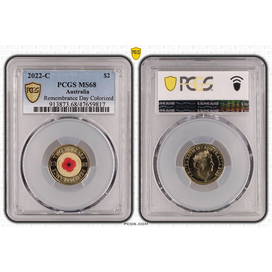 Remembrance Day Colorized, Two Dollar, 2022-C, PCGS MS 68