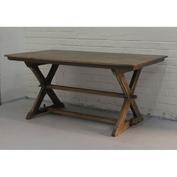 OAK X-FRAME DINING TABLE