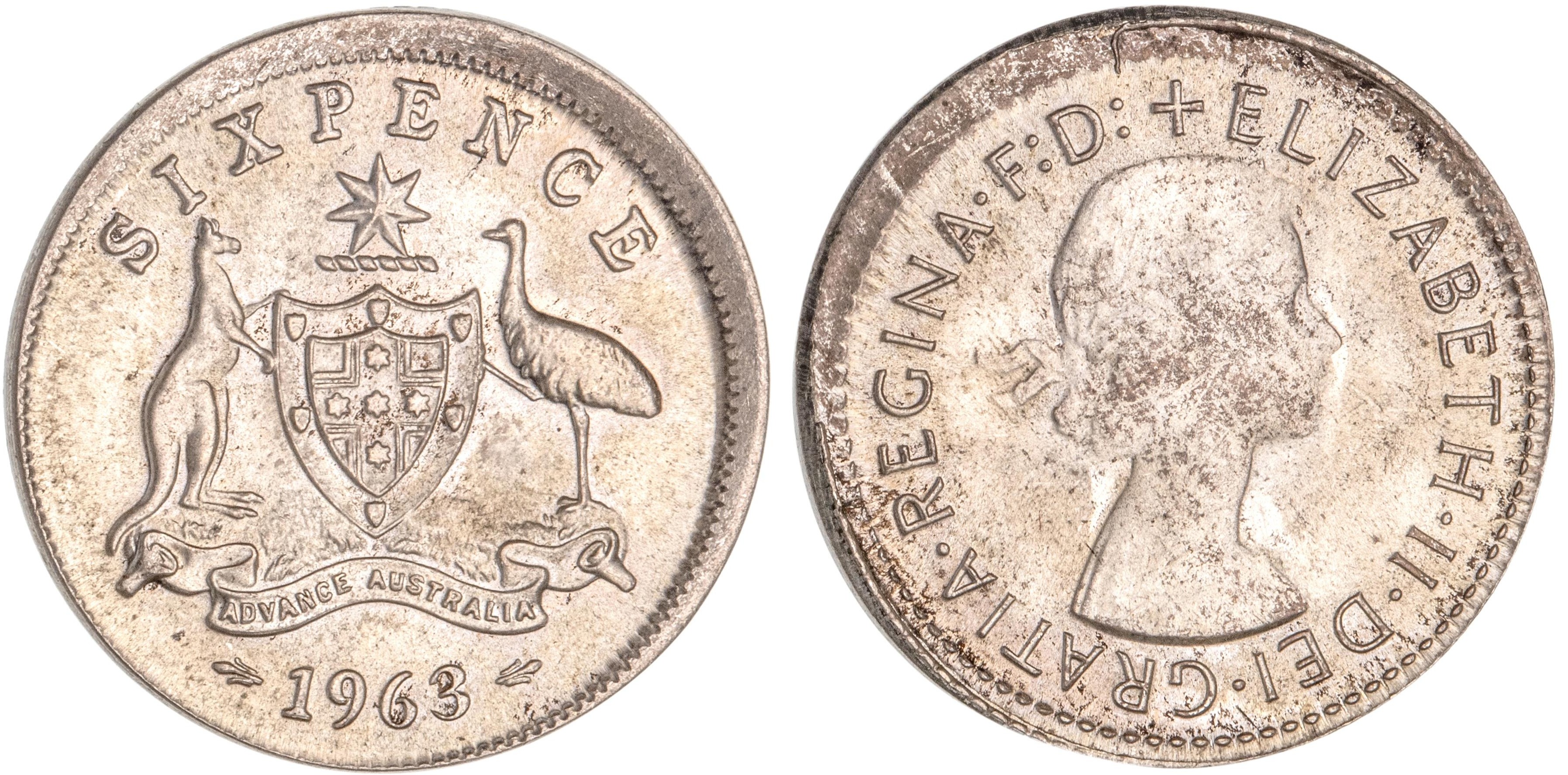 Elizabeth II, Sixpence, 1963, CHU