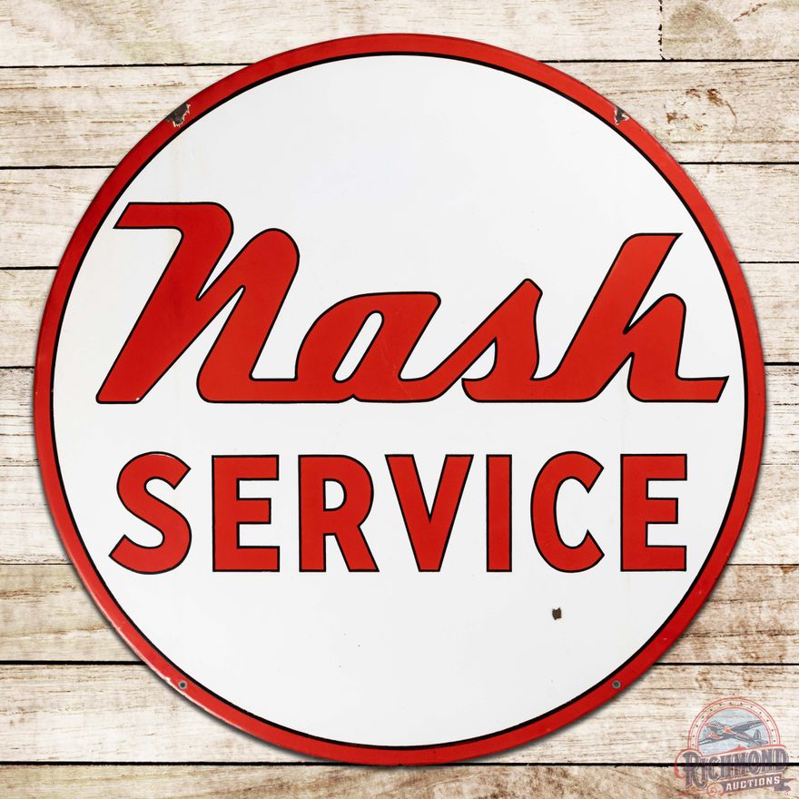 Superb Nash Service 42" Double Sided Porcelain Sign