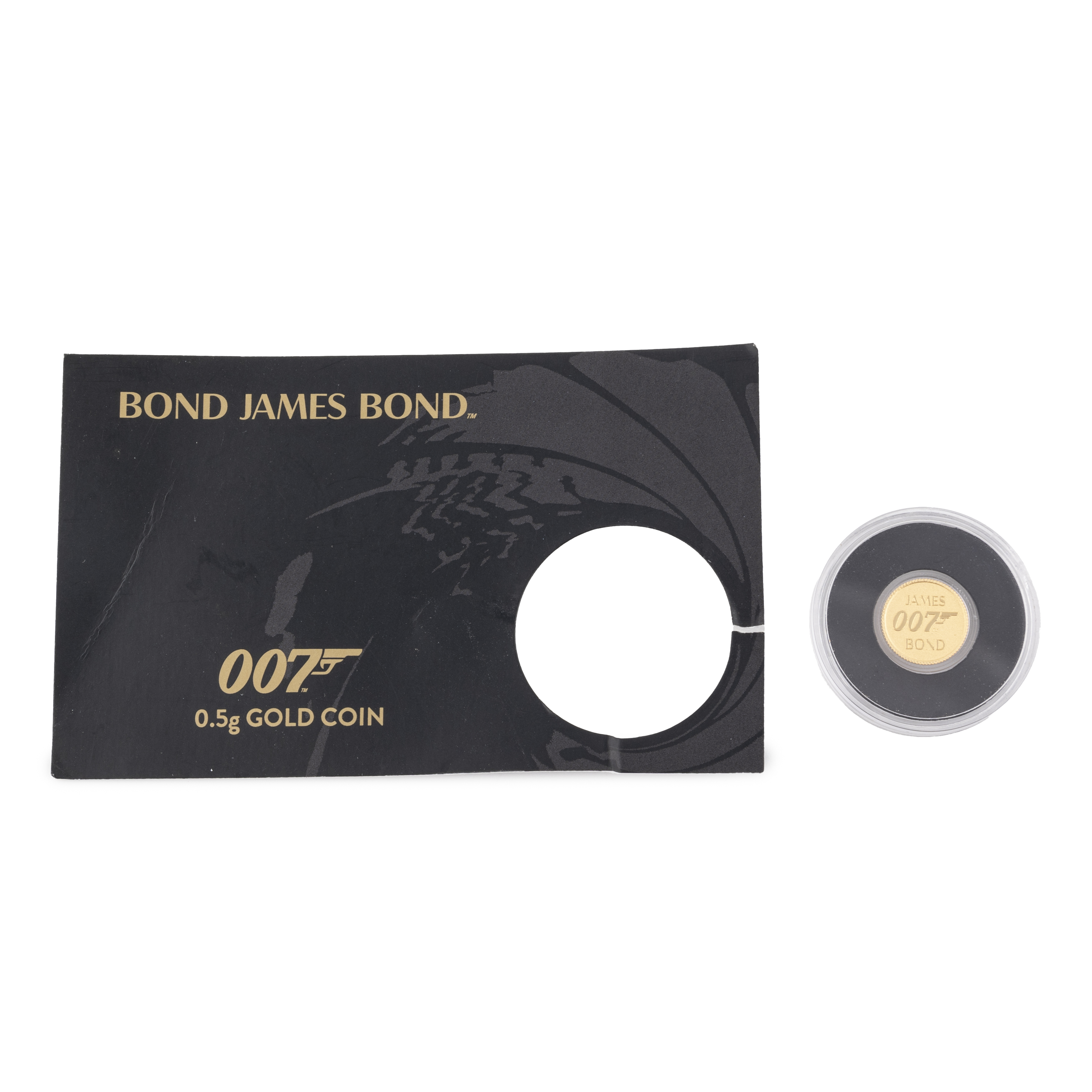 45 · Elizabeth II, 0.5g Gold Mini Proof 007 James Bond, Two Dollar, 2022,  FDC