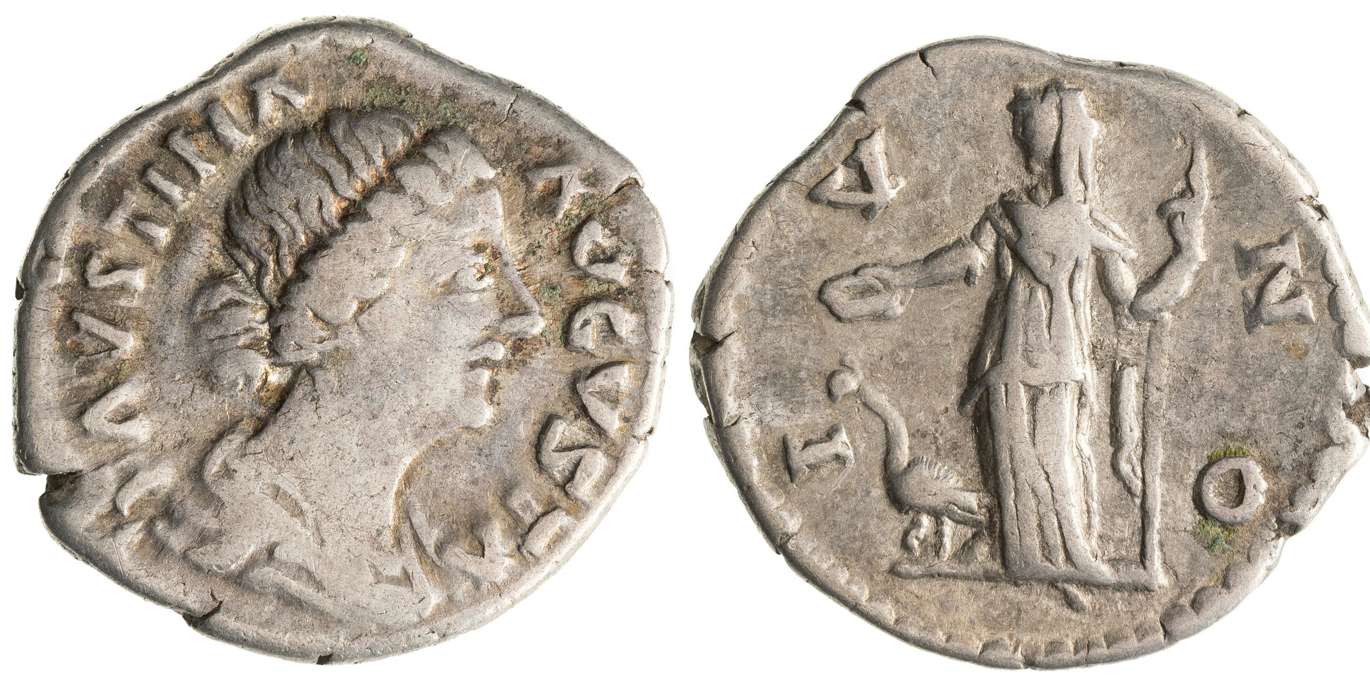 Faustina II, Denarius, 168 AD, VF
