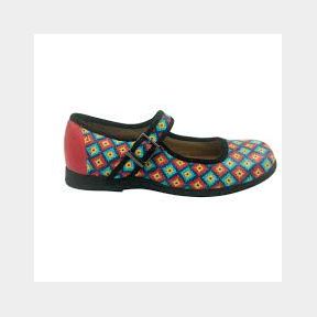 At Odds Ladies Maryjane Pump - Skull - Red / Blue - UK 5 --51471/5066
