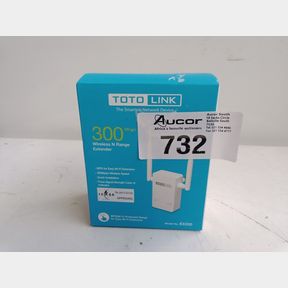TOTOLINK EX200 300MB 2-4GHZ PLUG MOUNTED RANGE EXTENDER 1X LAN AND 2X ANTENNA