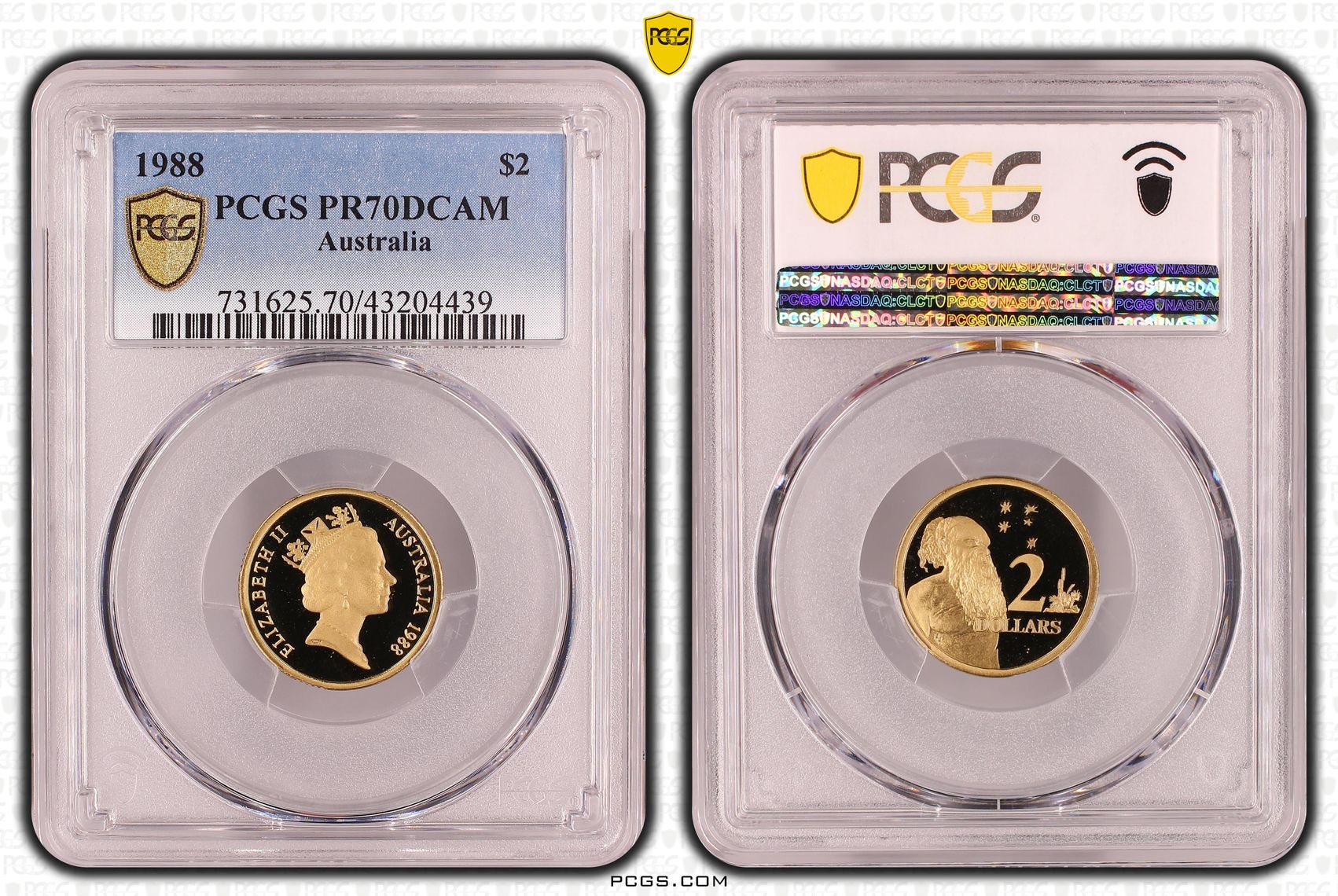 1988 Australian Two Dollar, $2 Proof PCGS - PR70DCAM POP 19/0 -439