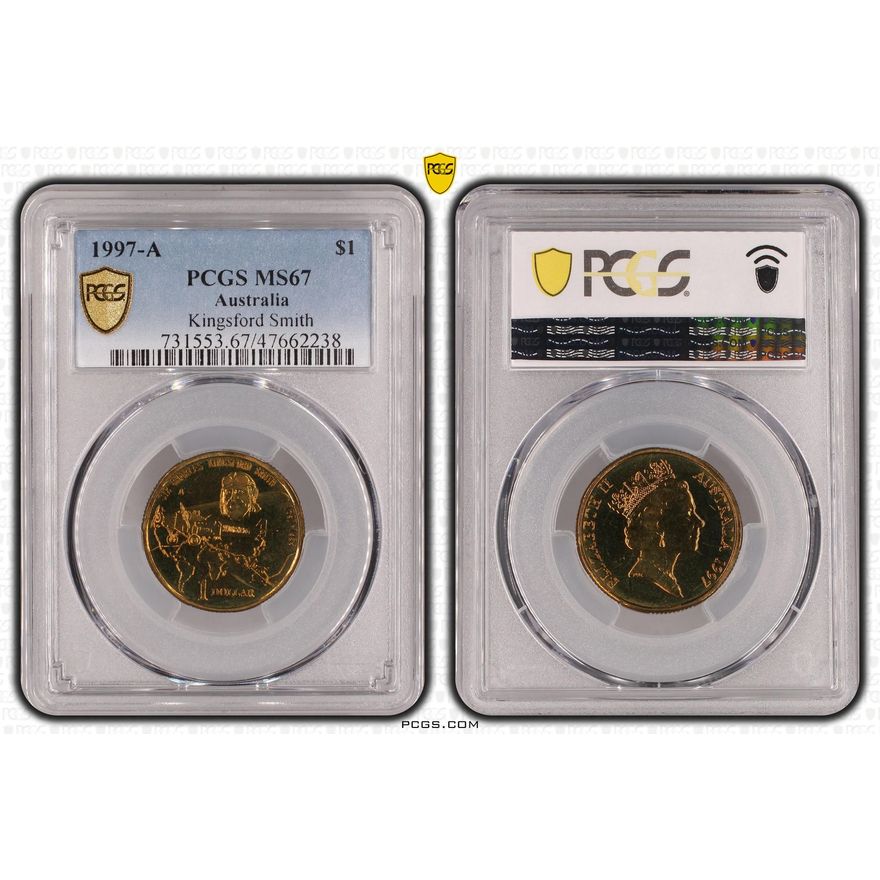 Kingsford Smith, One Dollar, 1997-A, PCGS MS67