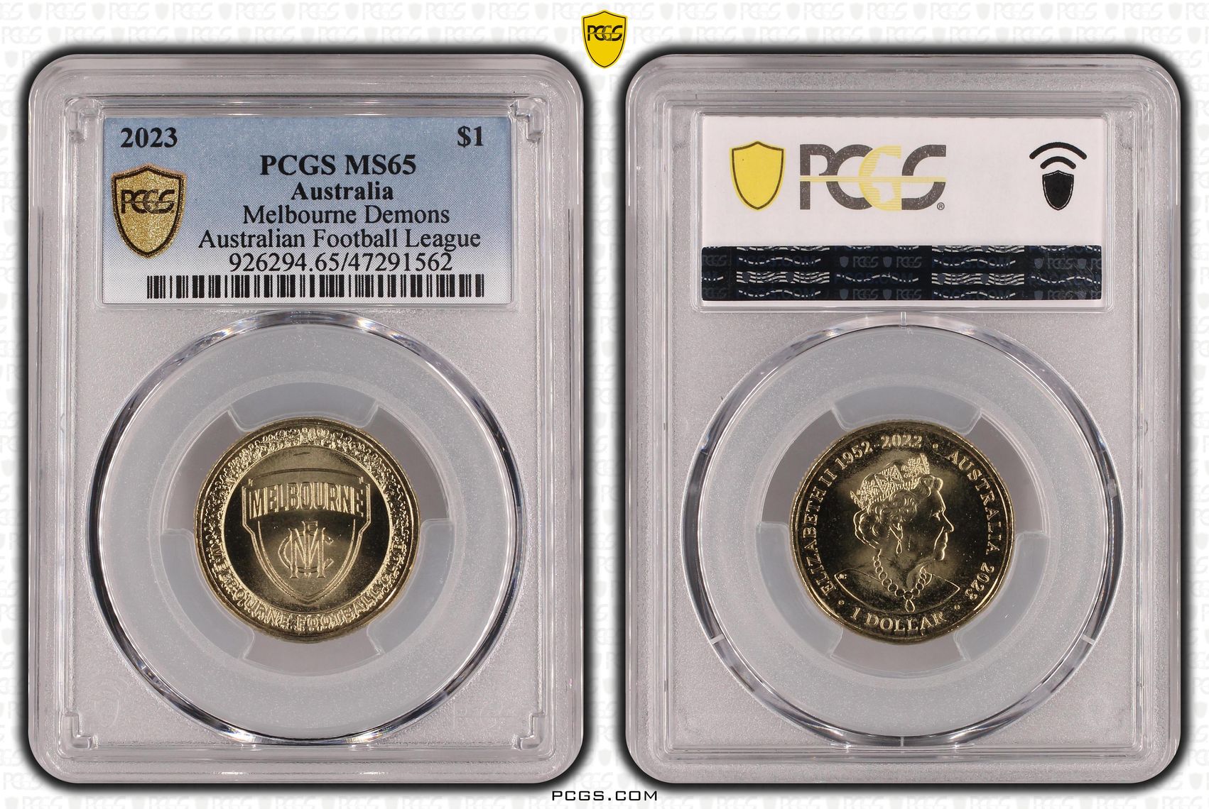 AFL - Melbourne Demons, One Dollar, 2023, PCGS MS 65