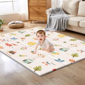 BABY PLAY MAT, 50 X 50 INCH PLAY MAT PERFECT FOR USE BABY PLAYPEN, FOLDABLE BABY FOAM PLAYMAT FOR FLOOR, PORTABLE WATERPROOF ACTIV