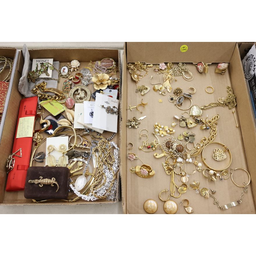 2 Boxes Gold Filled Costume Jewelry etc.
