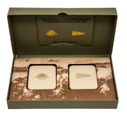 1990 RAM $5 The Anzac 75th Anni. Commemorative Two Coin Set - Box & COA