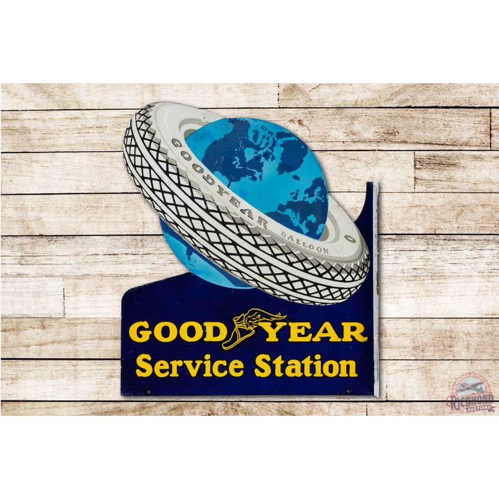 Goodyear Service Station Porcelain Flange Sign