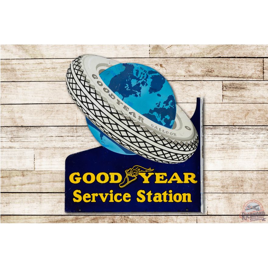 Goodyear Service Station Porcelain Flange Sign