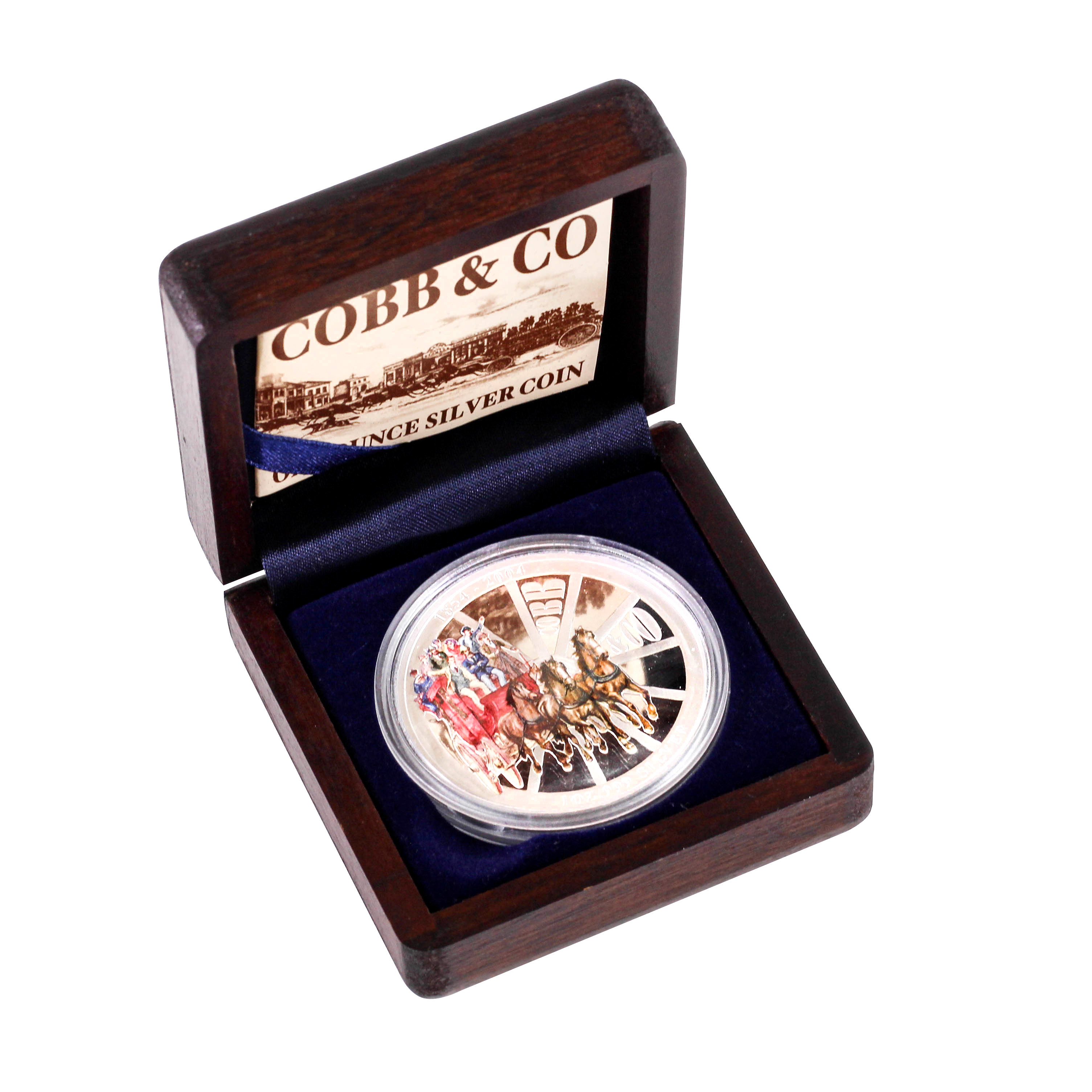 2004 Perth Mint $1 1oz Silver Coloured Cobb & Co Coin