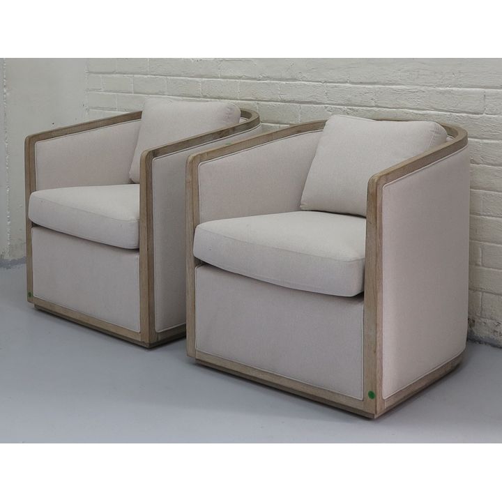 PAIR OF CORICRAFT UPHOLSTERED TUB CHAIRS