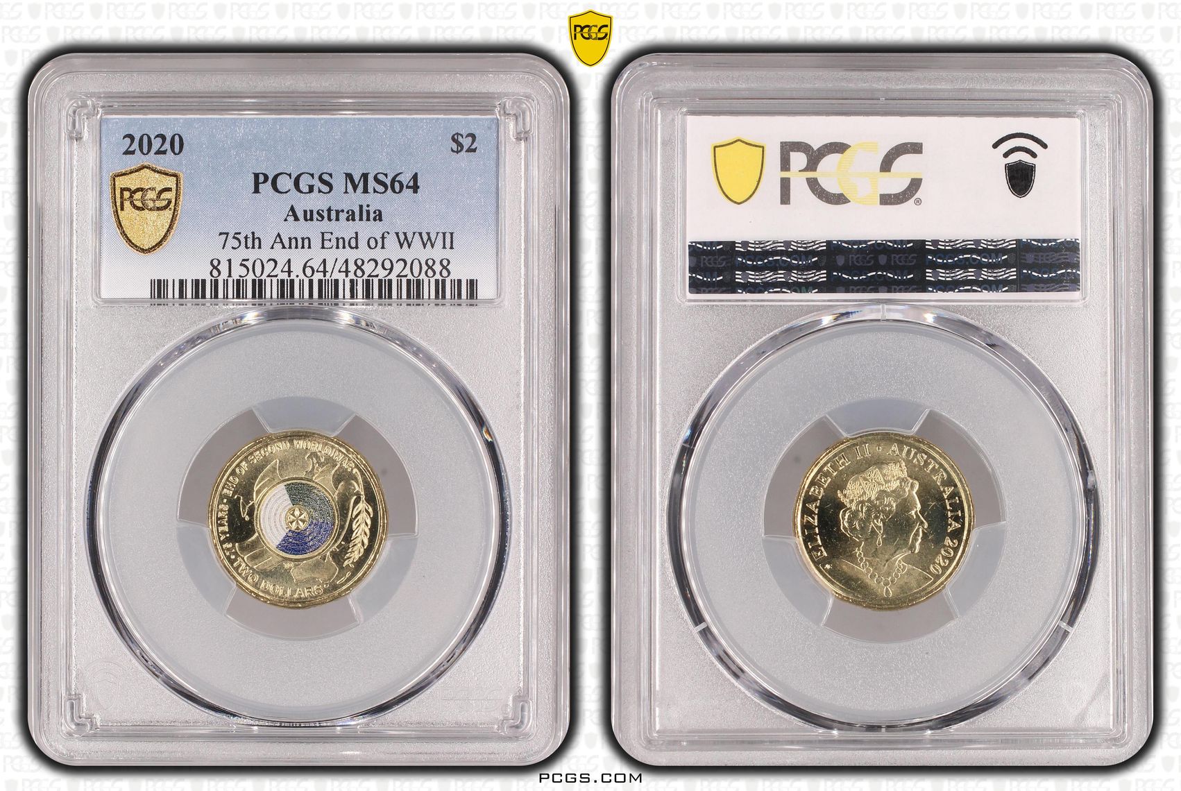 75th Ann End of WWII Colorized , Two Dollar, 2020, PCGS MS64