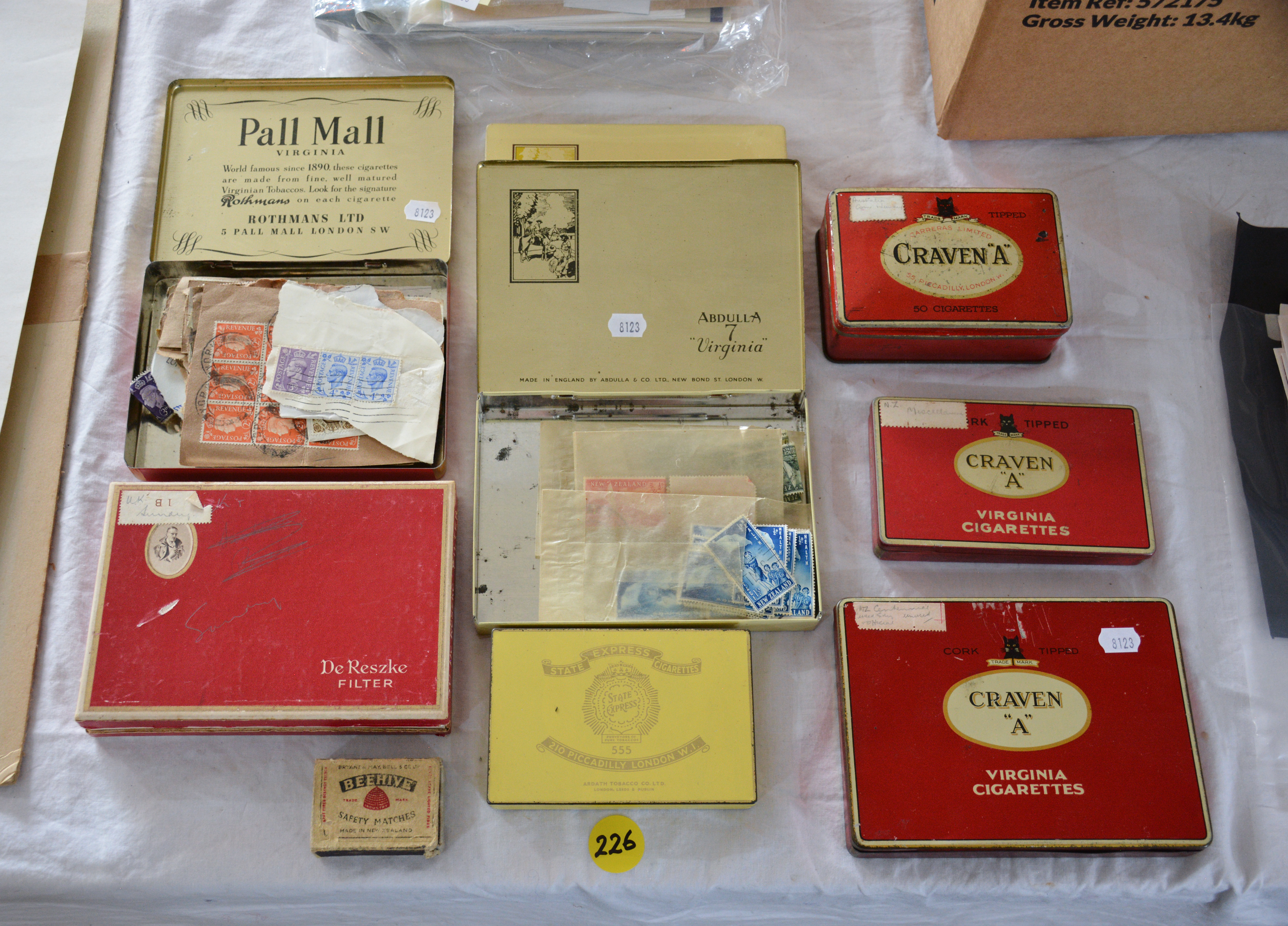 Vintage Tins with Stamp Contents — sold at auction in New Zealand for $100