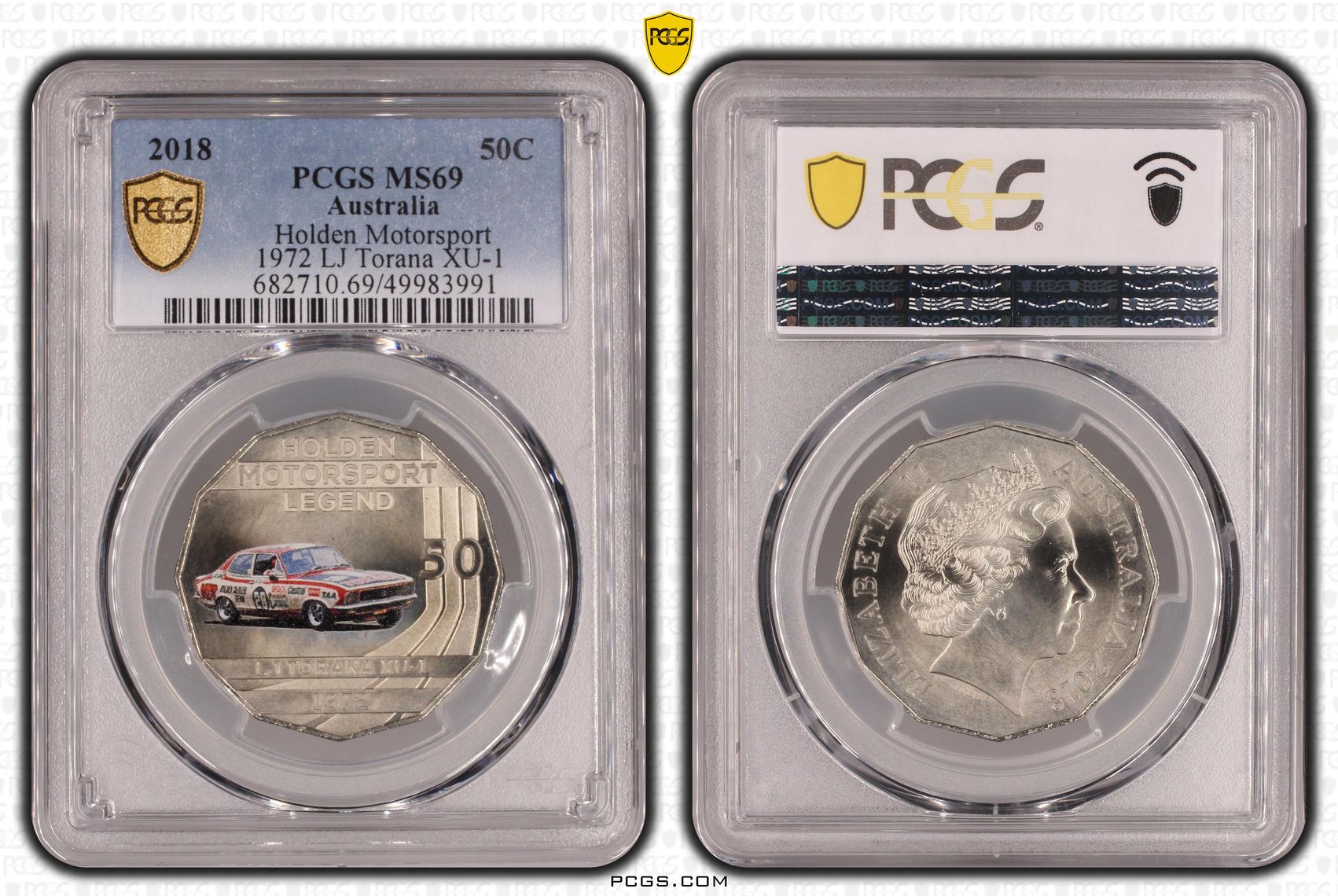 Holden Motorsport - 1972 LJ Torana XU-1 , Fifty Cent, 2018, PCGS MS69