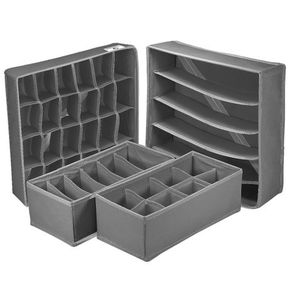 Underwear Drawer Organizers Set of 4 Dark Grey 31 cm |