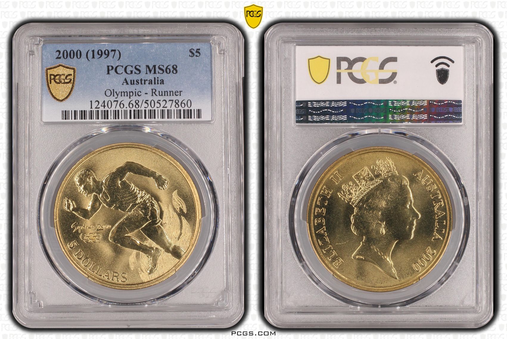 Olympic - Runner, Five Dollar, 2000, PCGS MS68