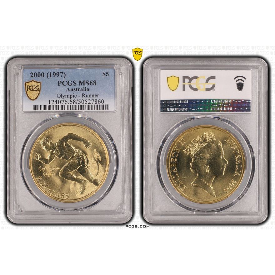 Olympic - Runner, Five Dollar, 2000, PCGS MS68
