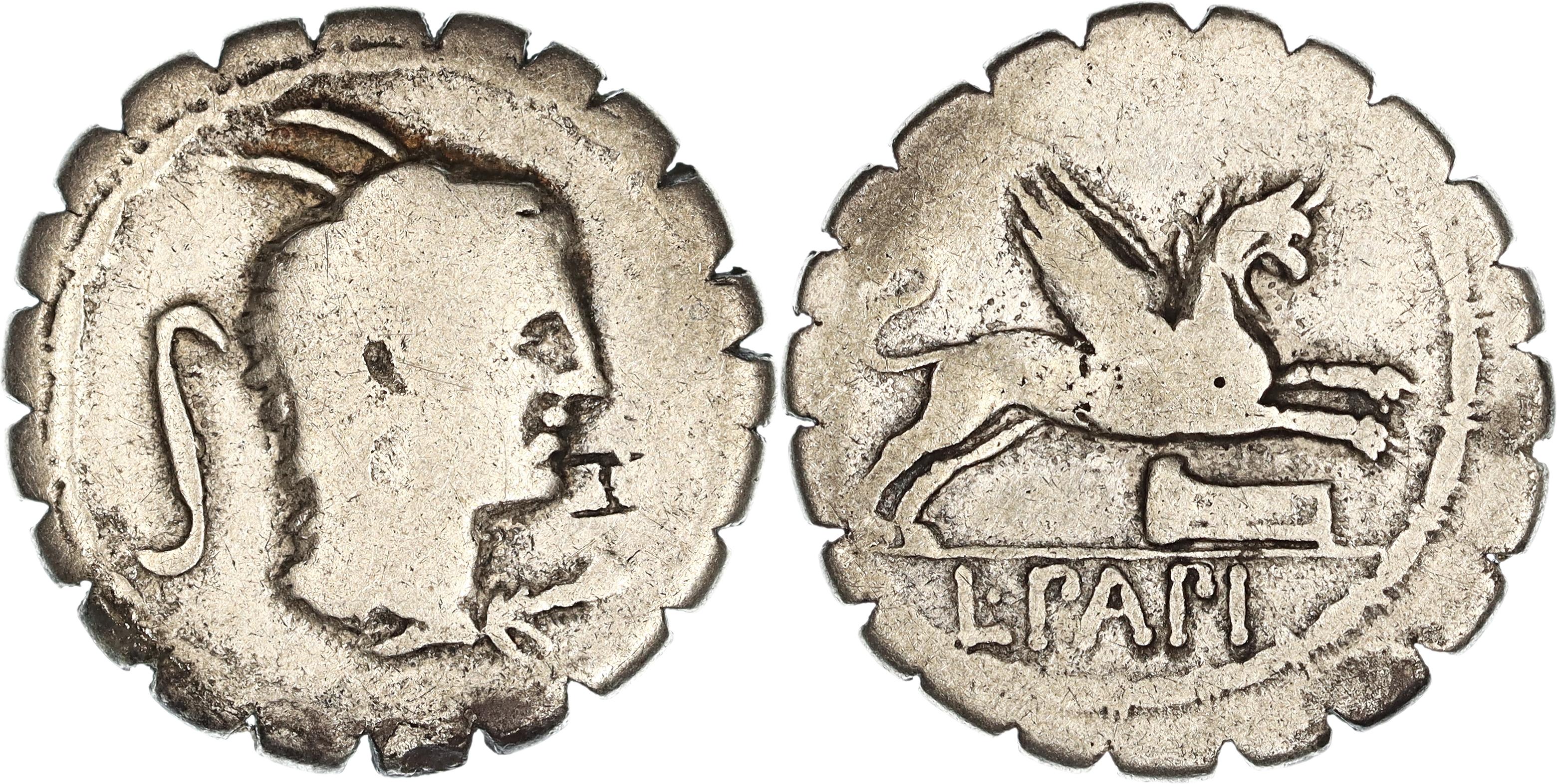 Roman Republic, L. Papius, Silver Denarius, 79 BC, F