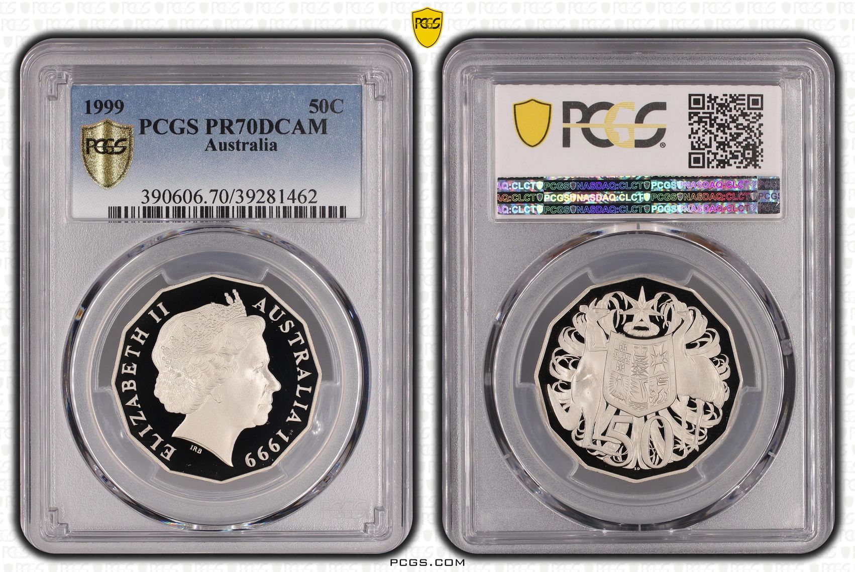 283 · 1999 Australia Fifty Cent, 50c Proof PCGS - PR70DCAM POP 20/0 -462
