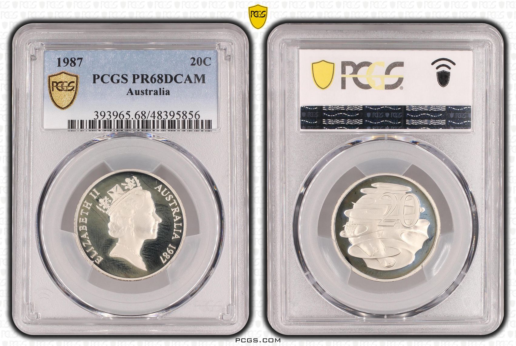 Twenty Cent, 1987, PCGS PR68DCAM