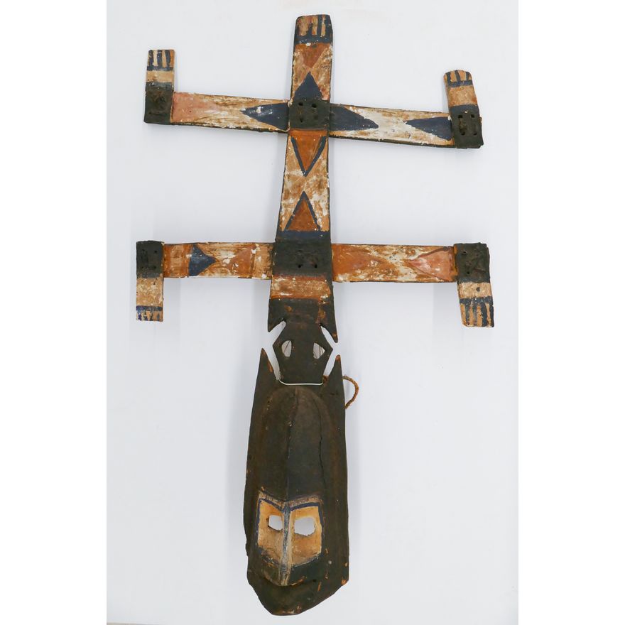 Old Dogon Kanaga Painted Wood Mask- 37x23x8"
