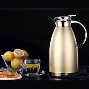 DH Coffee Pot Thermos Tea Maker Turkish Handle Vacuum Flask 1.9L Silver |