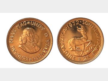1972 SOUTH AFRICA GOLD PROOF 2 RAND