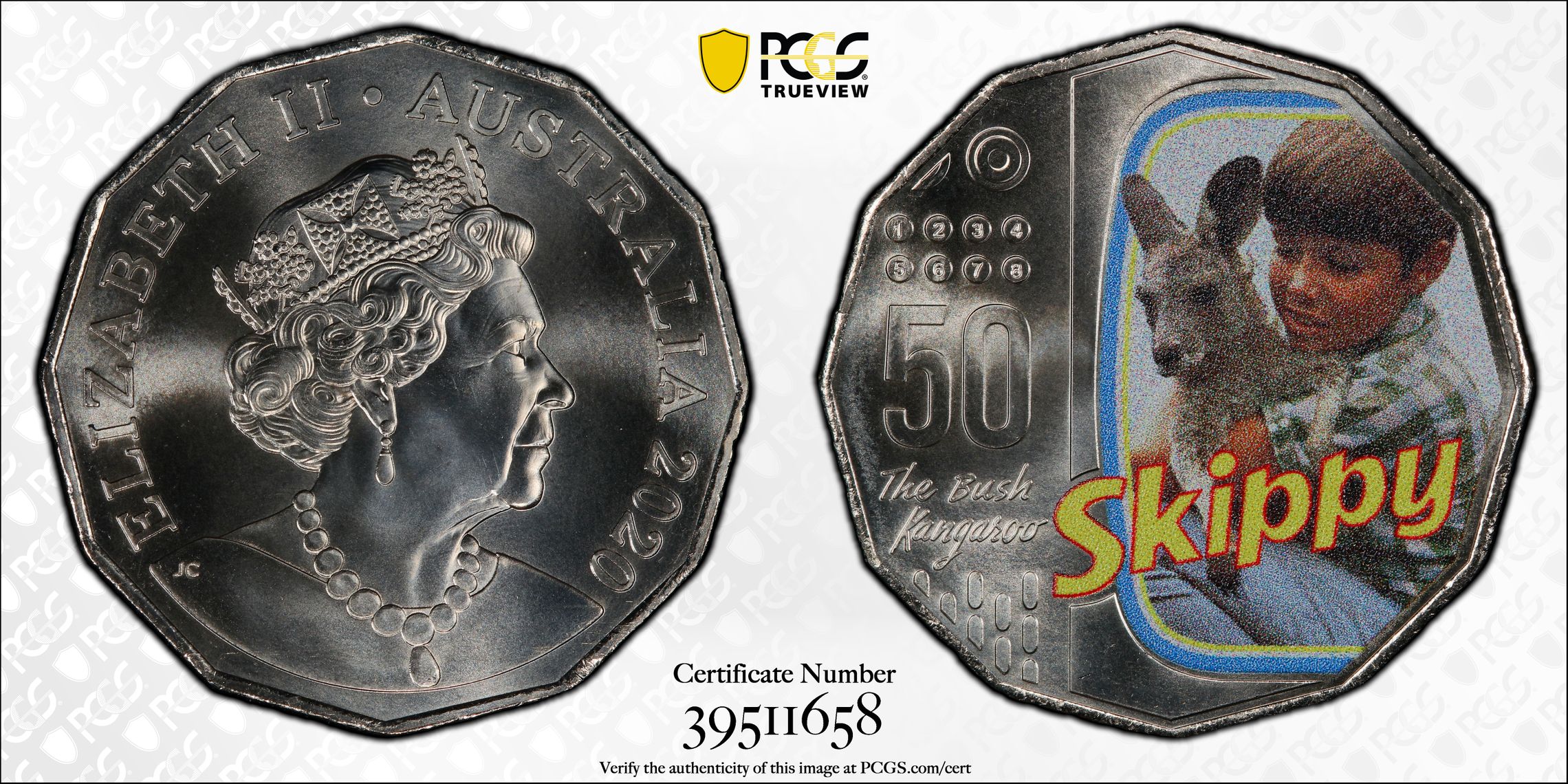 408 · Skippy-The Bush Kangaroo, Fifty Cent, 2020, PCGS MS69