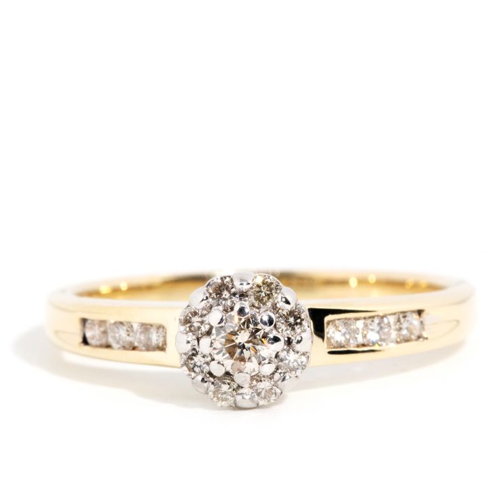 9 Carat Gold Diamond Cluster Ring