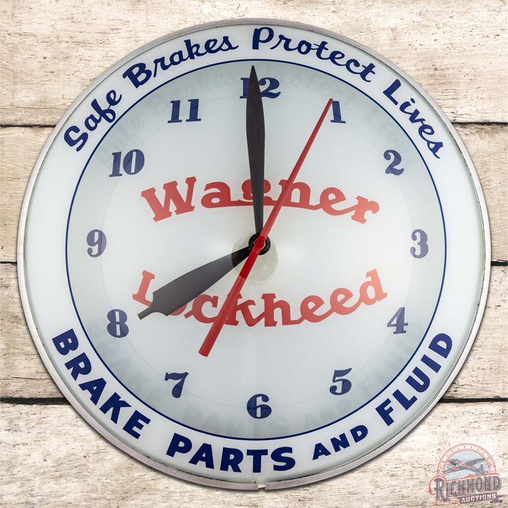Wagner Lockheed "Safe Brakes Protect Lives" 15" Double Bubble Advertising Clock