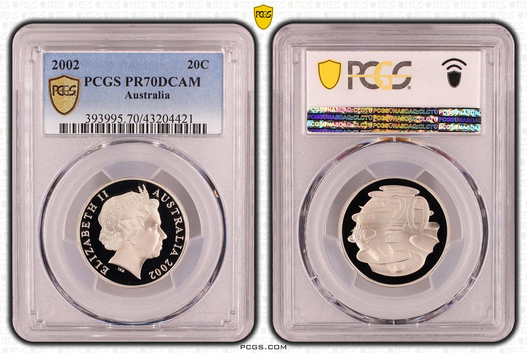 2002 Australia Twenty Cent, 20c PCGS - PR70DCAM POP 38/0 -421