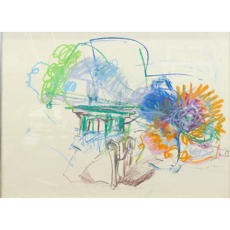 William Tunberg ''Arroyo Aqueduct'' Wax Crayon on Paper