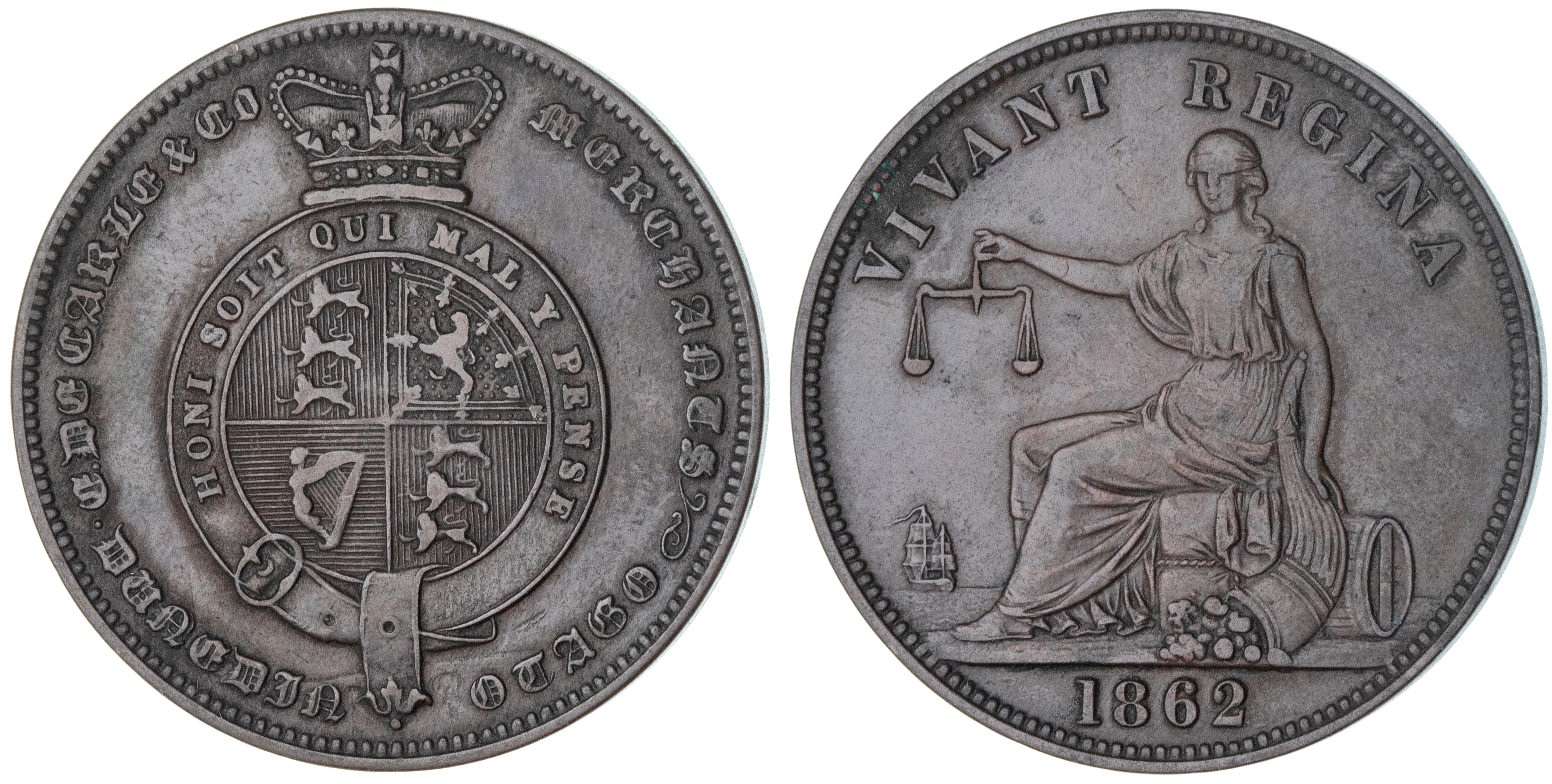 New Zealand, Dunedin, Penny, 1862, gVF