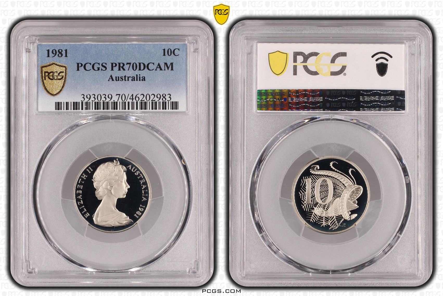 Elizabeth II, Ten Cent, 1981, PCGS PR70DCAM
