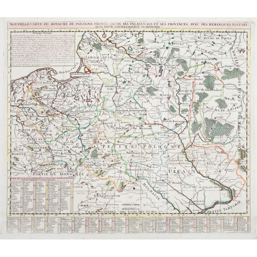 Henri Abraham Chatelain | Nouvelle carte du Royaume de Pologne, divisee selon ses palatinats…