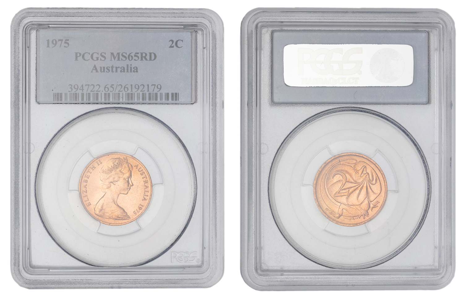 Elizabeth II, Two Cent, 1975, PCGS MS65RD