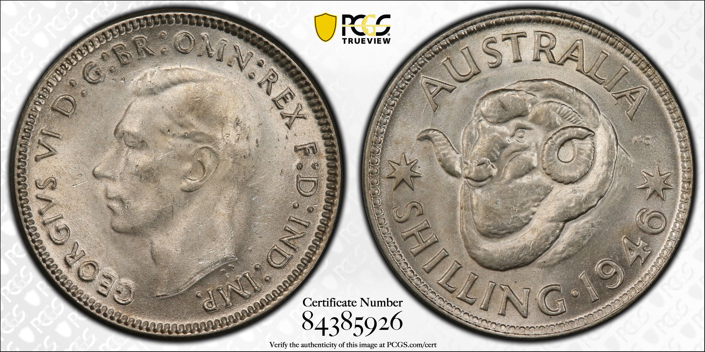 Shilling, 1946(m), PCGS MS63