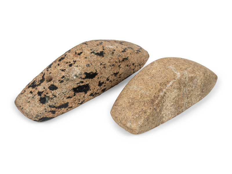 A Granite AND Drilled Gneiss Boatstone