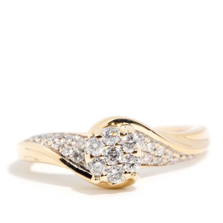 0.40 Carat Diamond Flower Cluster Ring,