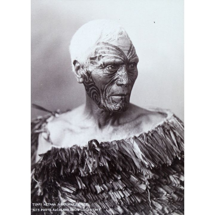 ILES, ARTHUR JAMES [photographer] - Head and shoulders portrait of Tuari Netana, Ngatimaru chief