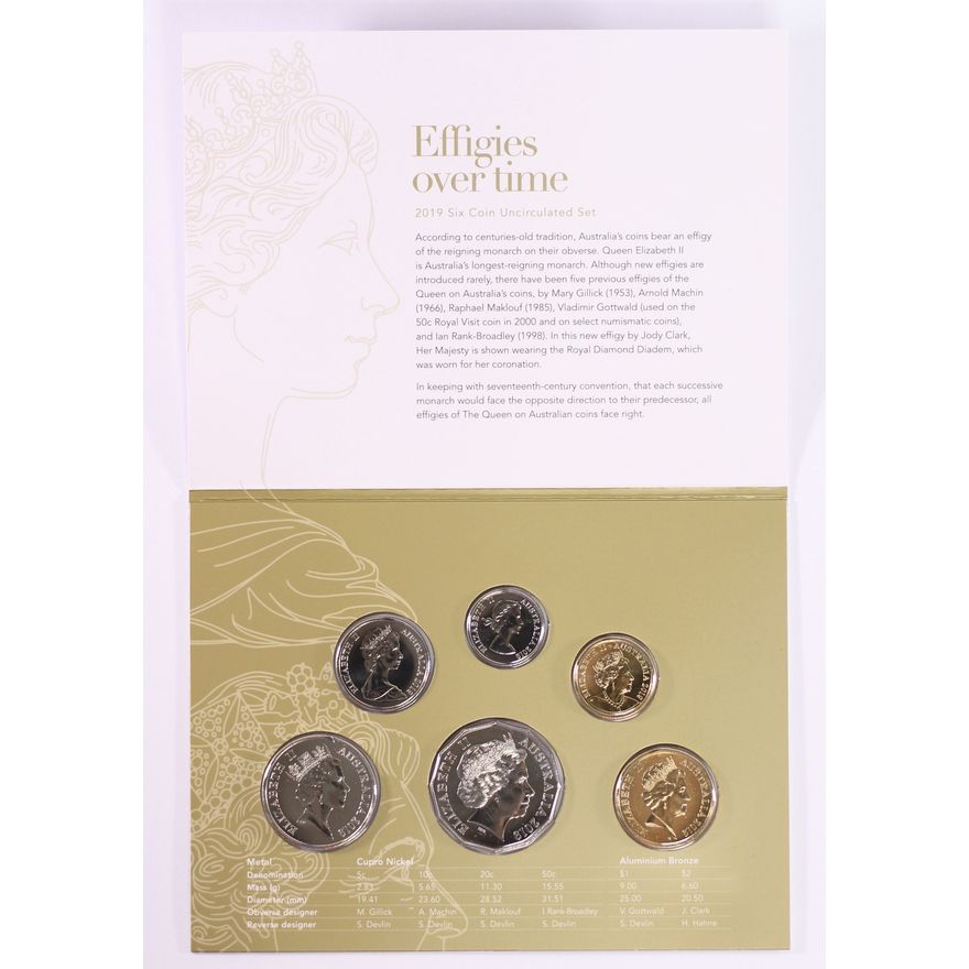 2019 QEII Effigies Over Time Six Coin Uncirculated Coin Set