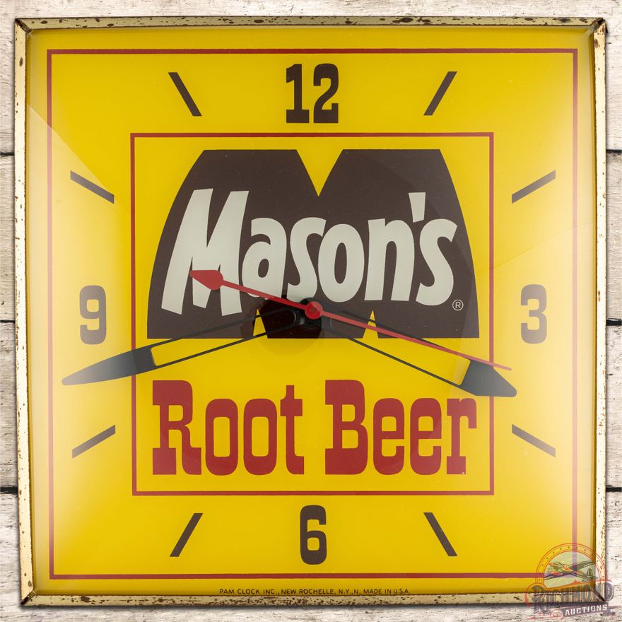 Mason's Root Beer Lighted Pam Advertising Clock