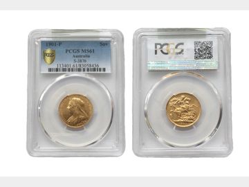 1901 Queen Victoria Old Head Perth Mint Gold Sovereign PCGS MS61