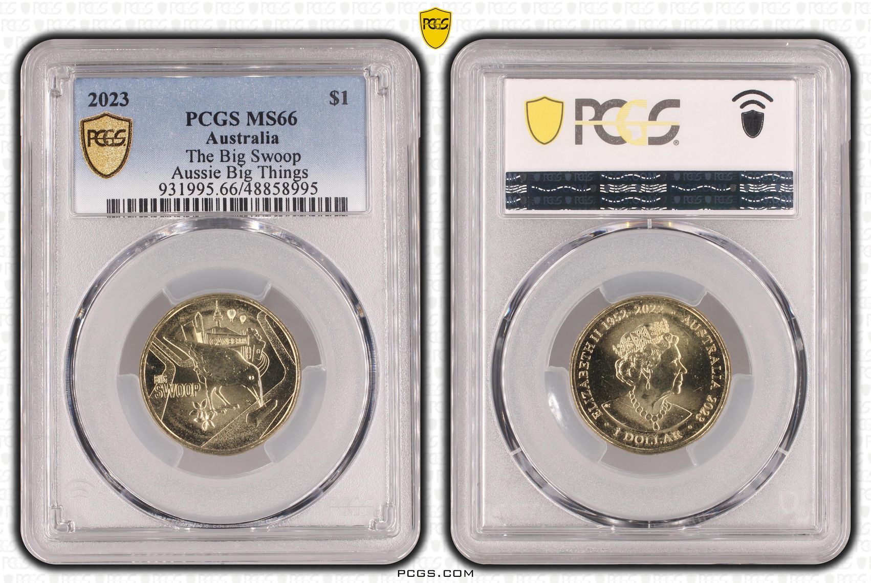 The Big Swoop Aussie Big Things, One Dollar, 2023, PCGS MS66