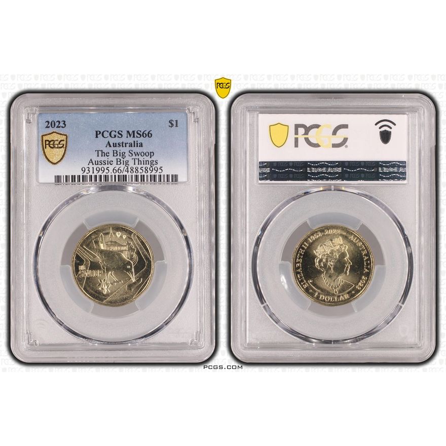 The Big Swoop Aussie Big Things, One Dollar, 2023, PCGS MS66