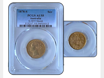 1878 VICTORIA SYDNEY SHIELD SOVEREIGN AU55
