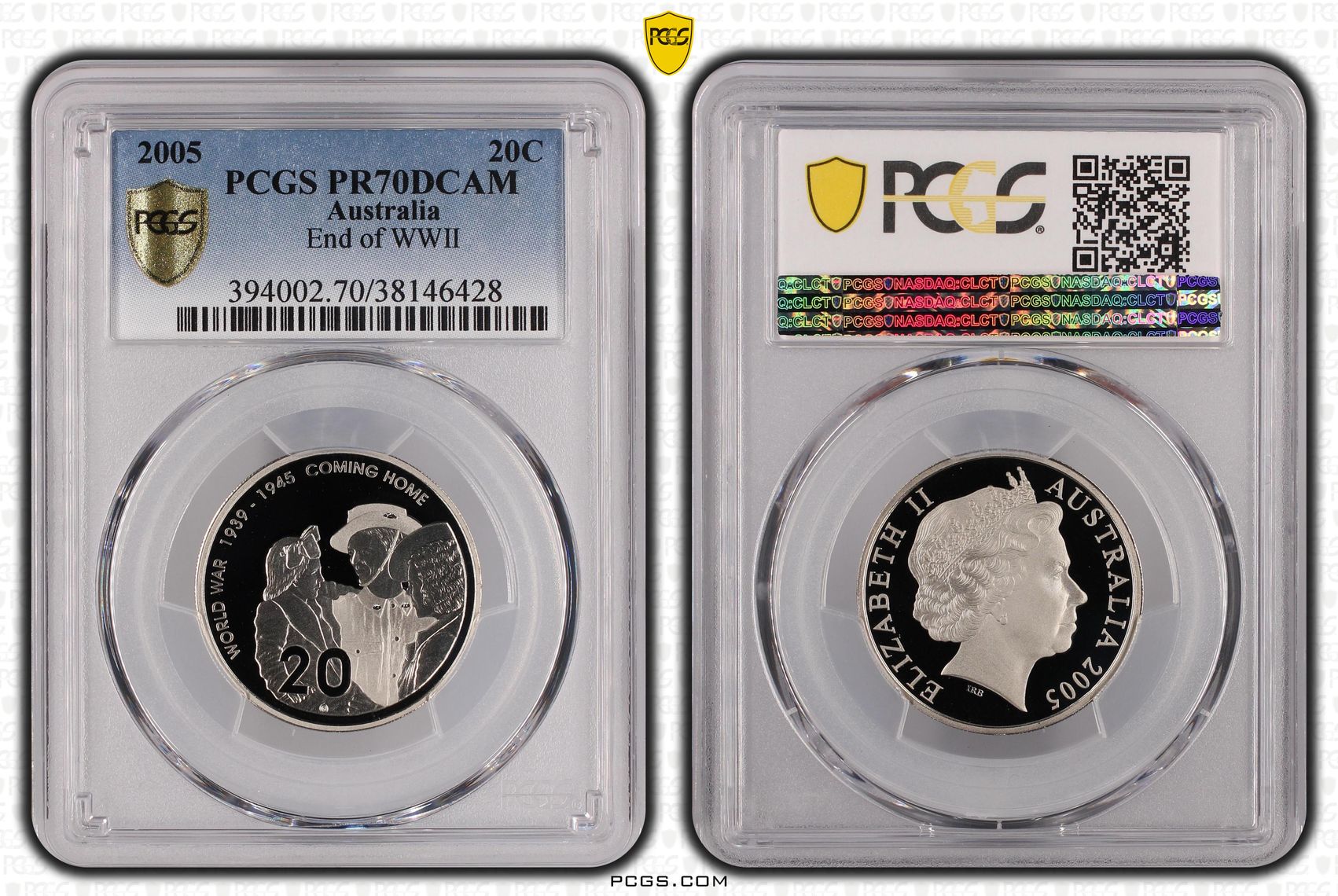 226 · 2005 Australia Twenty Cent, 20c End of WWII PCGS - PR70DCAM POP 14/0 -428